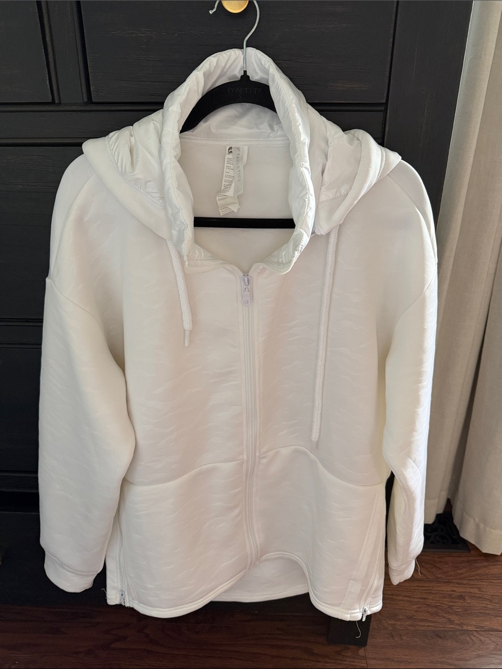 Fabletics Jacket Womens  White Camo Lotta Removable Hood Zip Up Long Sleeve